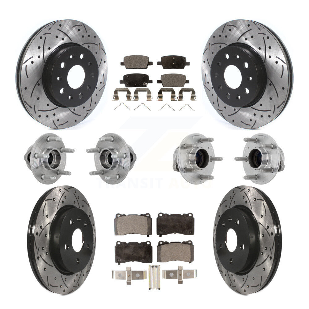 Hub Bearing Coat Brake Rotor Pads Front Rear Kit (10Pc) For Chevrolet Camaro CT6