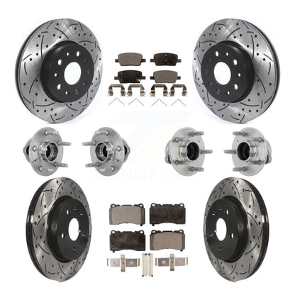 Hub Bearing Coat Brake Rotor Pads Front Rear Kit (10Pc) For Chevrolet Camaro CT6