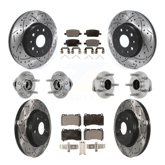 Hub Bearing Coat Brake Rotor Pads Front Rear Kit (10Pc) For Chevrolet Camaro CT6