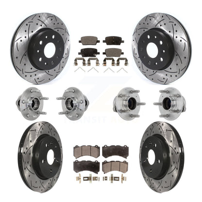 Hub Bearing Coated Brake Rotor & Pads Front Rear Kit (10Pc) For Chevrolet Camaro