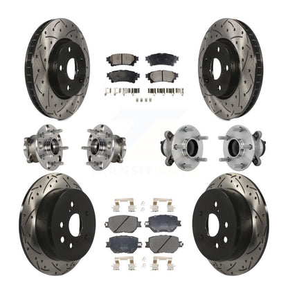 Hub Bearing Coated Disc Brake Rotor & Pads Front Rear Kit (10Pc) For Lexus IS250