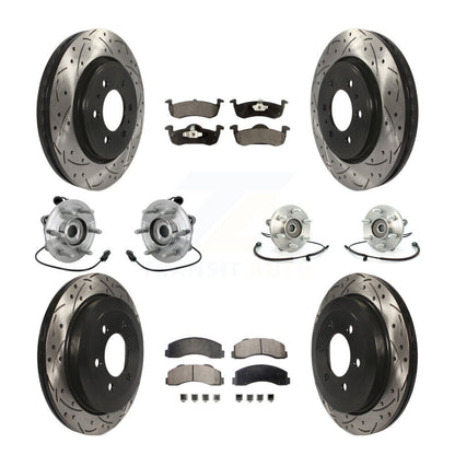Hub Bearing Coated Brake Rotor Pad Front Rear Kit (10Pc) For Ford Expedition 4WD