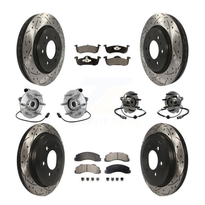 Hub Bearing Coated Brake Rotor Pad Front Rear Kit (10Pc) For Ford Expedition RWD