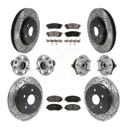 Hub Bearing Coated Disc Brake Rotor & Pads Front Rear Kit (10Pc) For Toyota RAV4