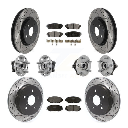 Hub Bearing Coated Brake Rotor & Pad Front Rear Kit (10Pc) For Toyota RAV4 Venza