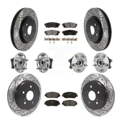 Hub Bearing Coated Disc Brake Rotor & Pads Front Rear Kit (10Pc) For Toyota RAV4