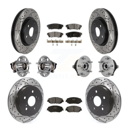 Hub Bearing Coated Disc Brake Rotor & Pads Front Rear Kit (10Pc) For Toyota RAV4