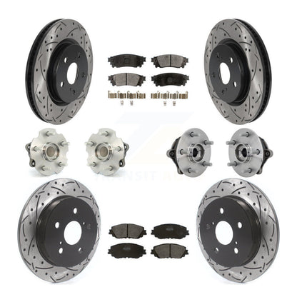 Hub Bearing Coated Disc Brake Rotor & Pads Front Rear Kit (10Pc) For Toyota RAV4