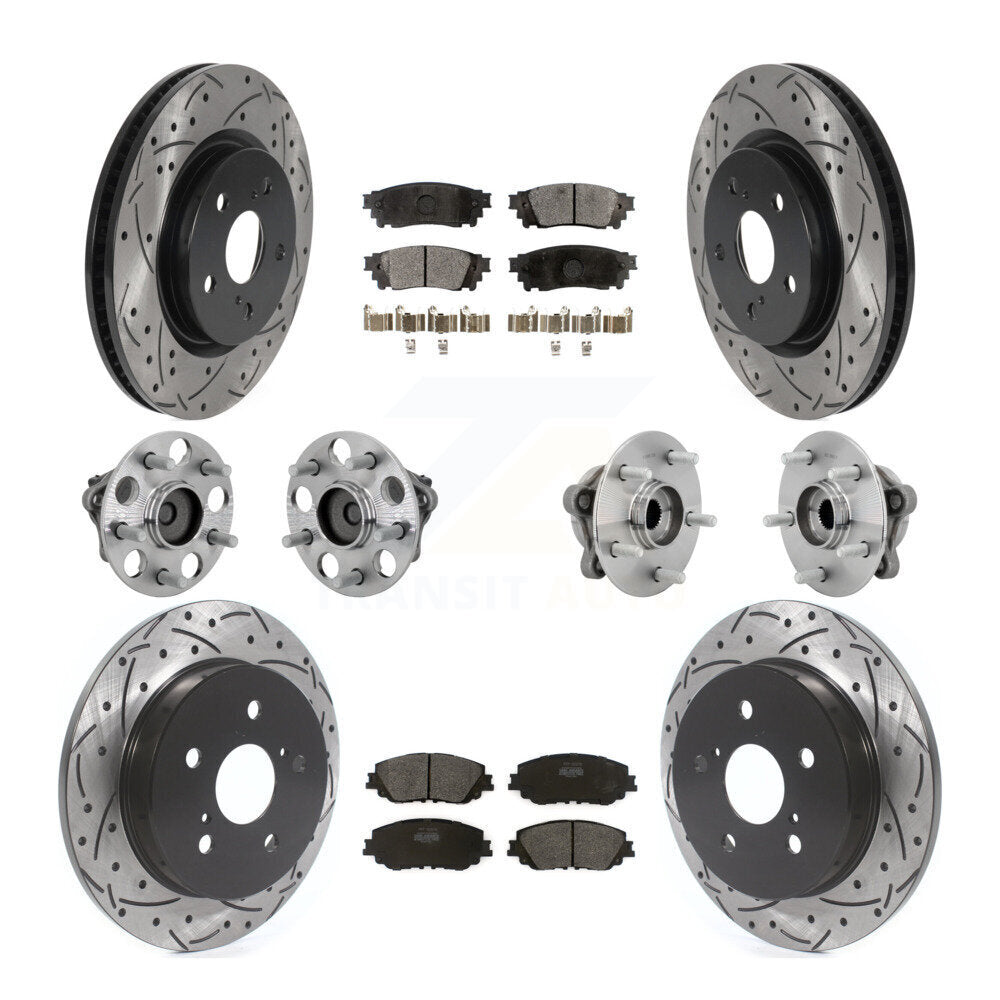 Hub Bearing Coated Disc Brake Rotor & Pads Front Rear Kit (10Pc) For Toyota C-HR