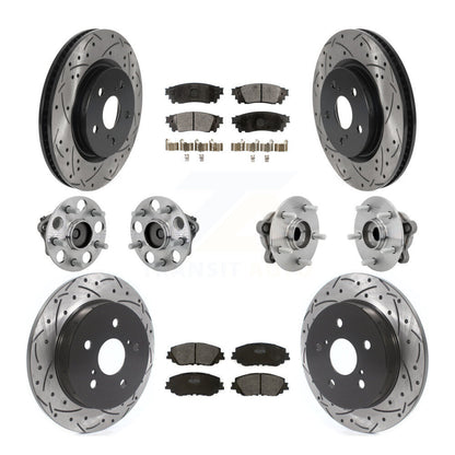 Hub Bearing Coated Disc Brake Rotor & Pads Front Rear Kit (10Pc) For Toyota C-HR