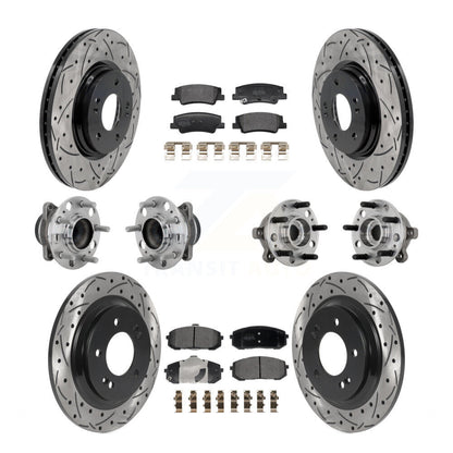Hub Bearing Coat Brake Rotor Pad Front Rear Kit (10Pc) For Hyundai Sonata Kia K5