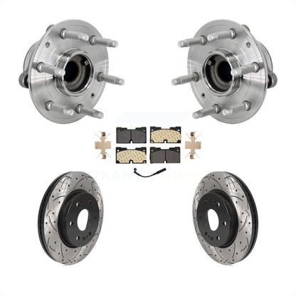 Hub Bearing Drill Slot Brake Rotor Pads Front Kit For Chevrolet GMC Silverado XL