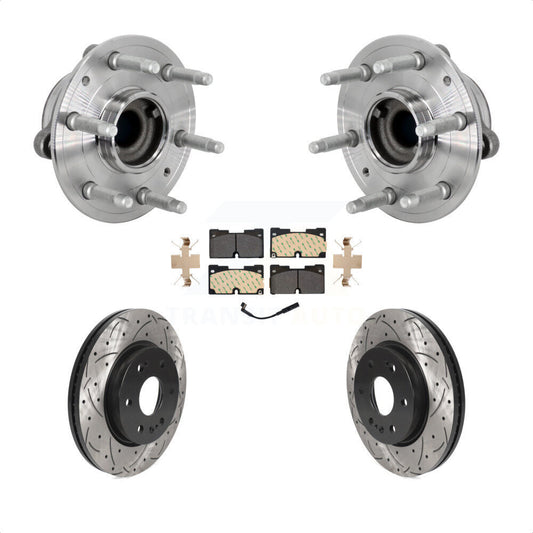 Hub Bearing Drill Slot Brake Rotor Pads Front Kit For Chevrolet GMC Silverado XL