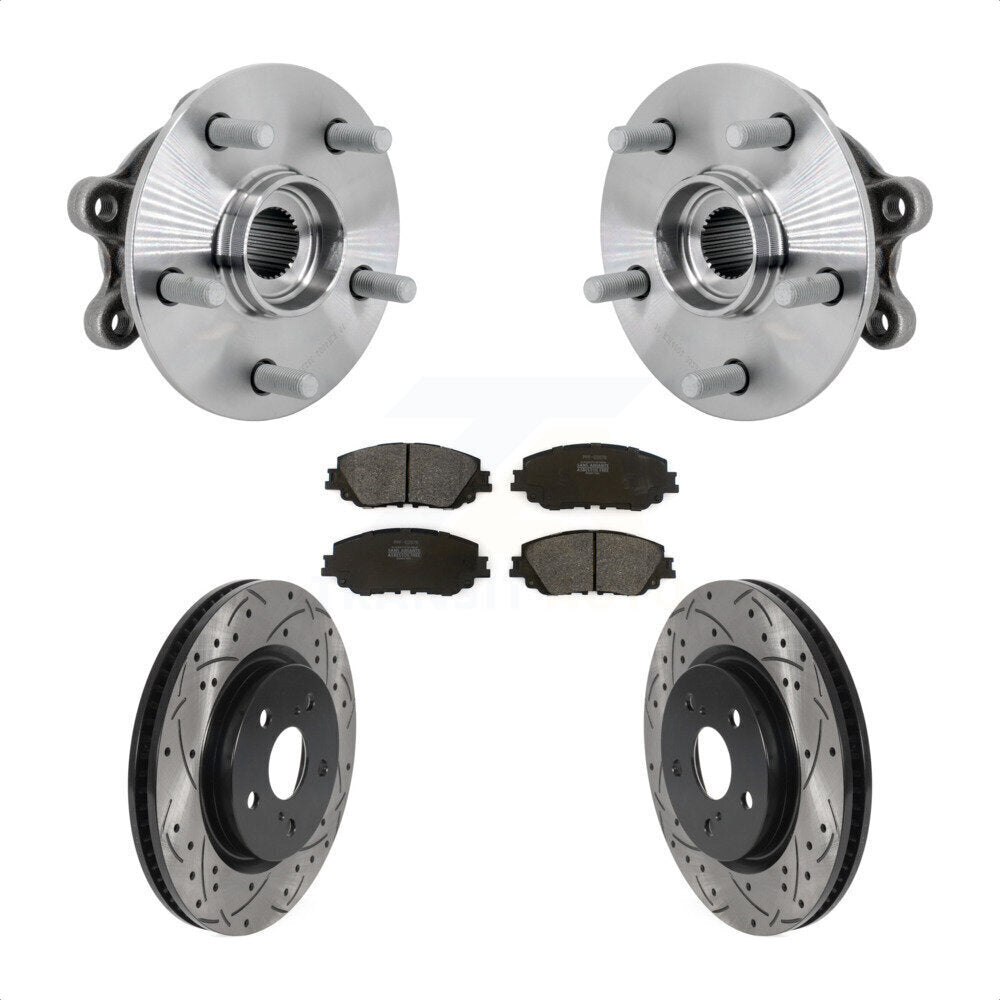 Hub Bearing Assembly Coated Drill Slot Brake Rotor Pad Front Kit For Toyota RAV4