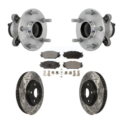 Hub Bearing Drilled Slot Brake Rotor Pad Front Kit For Lexus IS250 Base with RWD