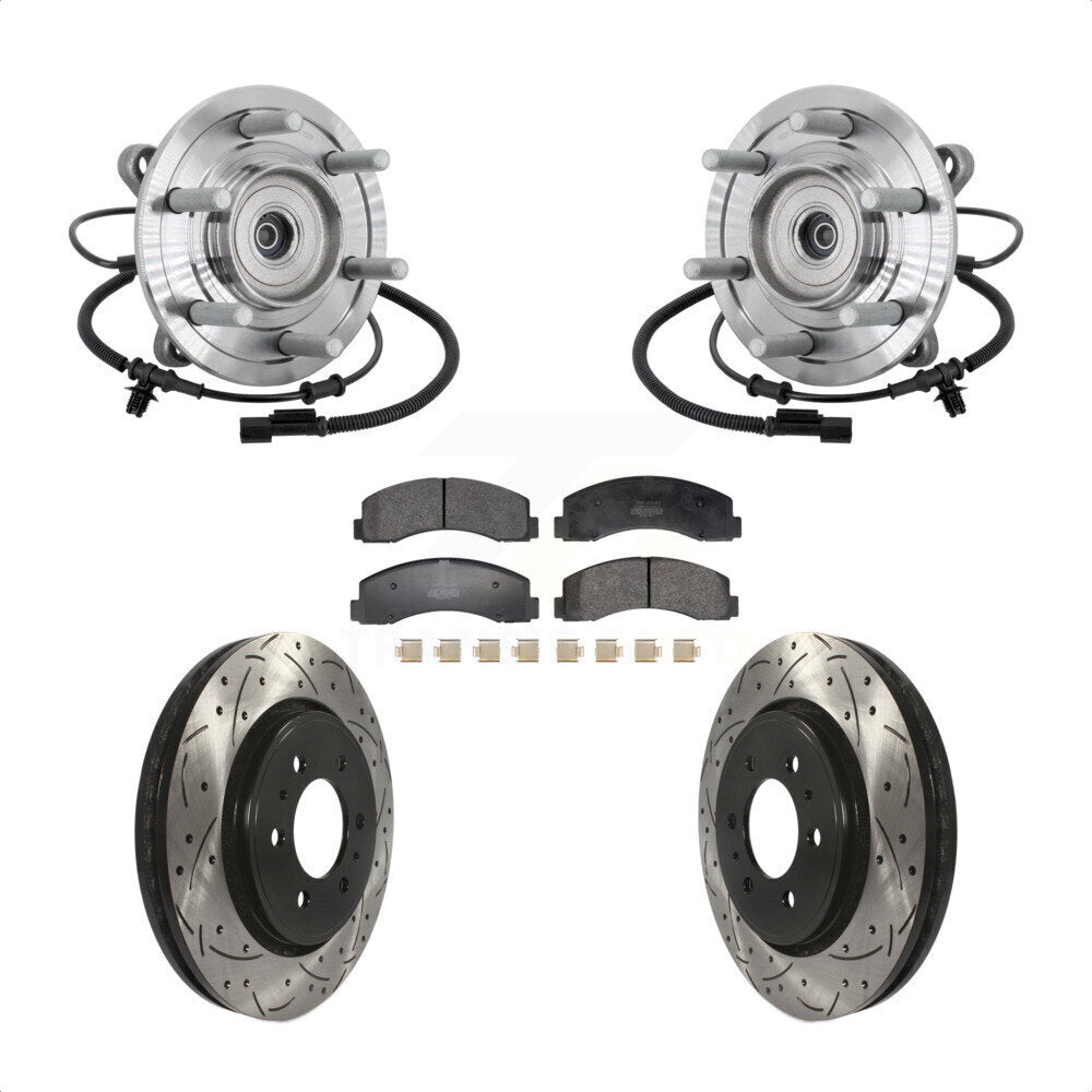 Hub Bearing Drill Slot Brake Rotor Pad Front Kit For 2018-2020 Ford F-150 Raptor