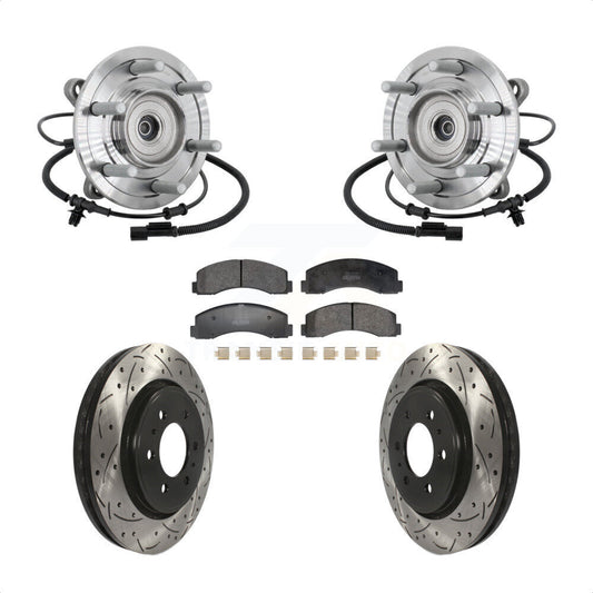 Hub Bearing Drill Slot Brake Rotor Pad Front Kit For 2018-2020 Ford F-150 Raptor