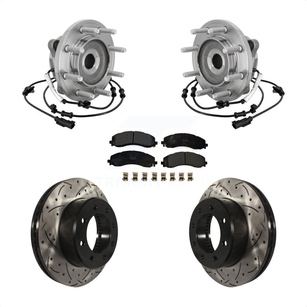 Hub Bearing Assembly Coat Drill Slot Brake Rotor Pad Front Kit For Ram 2500 3500