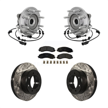 Hub Bearing Assembly Coat Drill Slot Brake Rotor Pad Front Kit For Ram 2500 3500