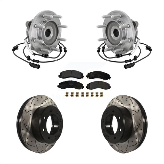 Hub Bearing Assembly Coat Drill Slot Brake Rotor Pad Front Kit For Ram 2500 3500