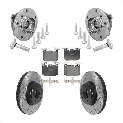 Hub Bearing Drilled Slot Brake Rotor Pad Front Kit For BMW 330i xDrive 440i Gran