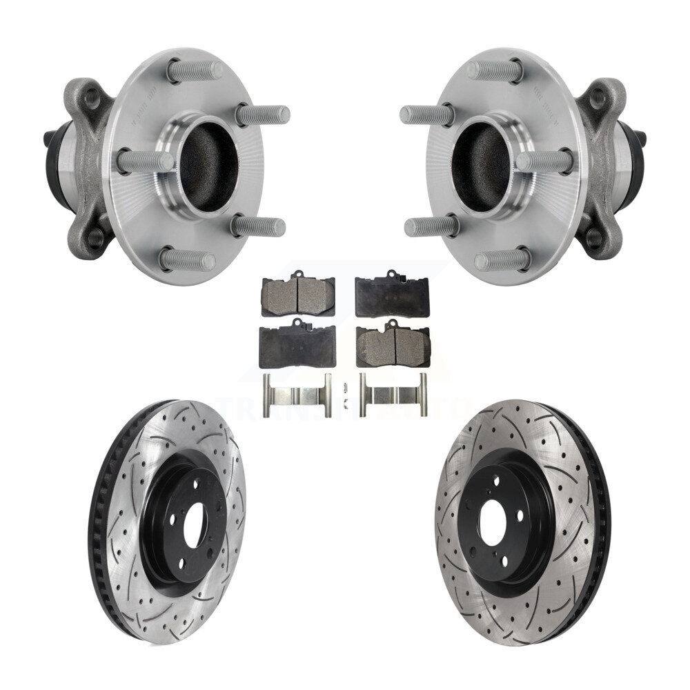 Hub Bearing Drilled Slot Brake Rotor Pads Front Kit For Lexus IS300 IS350 IS200t
