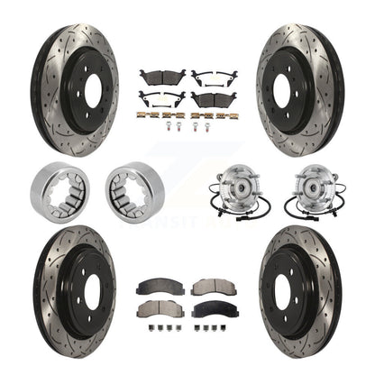 Hub Bearing Coated Brake Rotor And Pad Shoe Front Rear Kit (10Pc) For Ford F-150