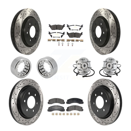 Hub Bearing Coated Brake Rotor And Pad Shoe Front Rear Kit (10Pc) For Ford F-150