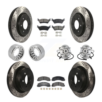 Hub Bearing Coated Brake Rotor And Pad Shoe Front Rear Kit (10Pc) For Ford F-150
