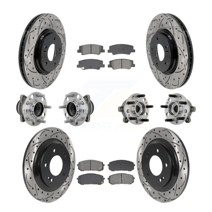 Hub Bearing Coat Brake Rotor Pad Front Rear Kit (10Pc) For Hyundai Sonata Kia K5