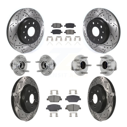 Hub Bearing Coated Brake Rotor & Pads Front Rear Kit (10Pc) For Chevrolet Camaro