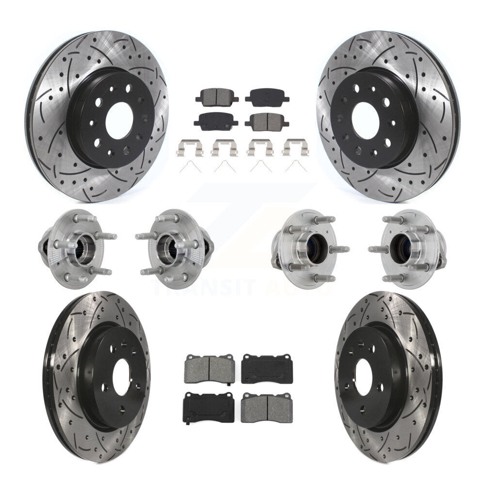 Hub Bearing Coat Brake Rotor Pads Front Rear Kit (10Pc) For Chevrolet Camaro CT6