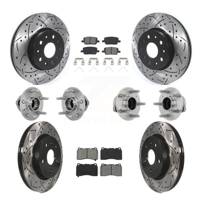 Hub Bearing Coat Brake Rotor Pads Front Rear Kit (10Pc) For Chevrolet Camaro CT6