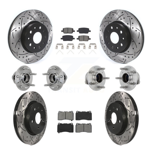 Hub Bearing Coat Brake Rotor Pads Front Rear Kit (10Pc) For Chevrolet Camaro CT6