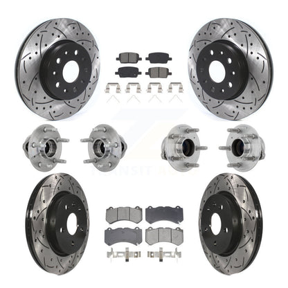 Hub Bearing Coated Brake Rotor & Pads Front Rear Kit (10Pc) For Chevrolet Camaro