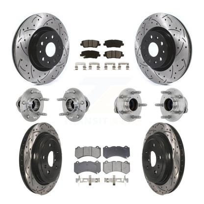 Hub Bearing Coated Disc Brake Rotor & Pad Front Rear Kit (10Pc) For Cadillac CTS