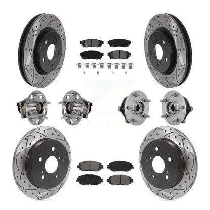 Hub Bearing Coated Disc Brake Rotor & Pads Front Rear Kit (10Pc) For Toyota RAV4
