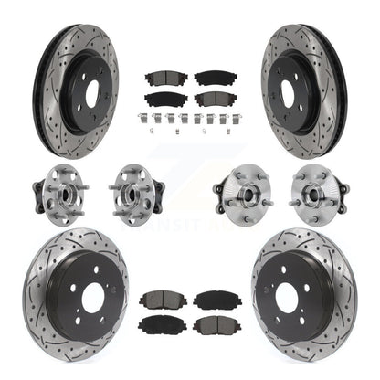 Hub Bearing Coated Disc Brake Rotor & Pads Front Rear Kit (10Pc) For Toyota RAV4