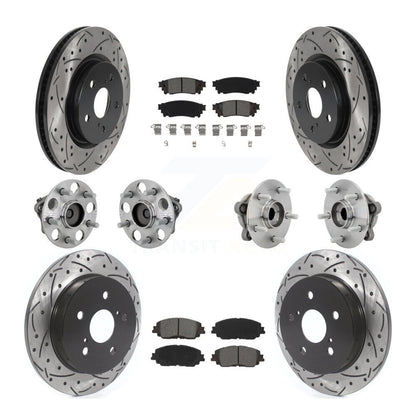 Hub Bearing Coated Disc Brake Rotor & Pads Front Rear Kit (10Pc) For Toyota C-HR