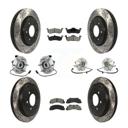 Hub Bearing Coated Brake Rotor Pad Front Rear Kit (10Pc) For Ford Expedition 4WD