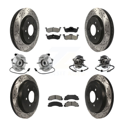 Hub Bearing Coated Brake Rotor Pad Front Rear Kit (10Pc) For Ford Expedition RWD