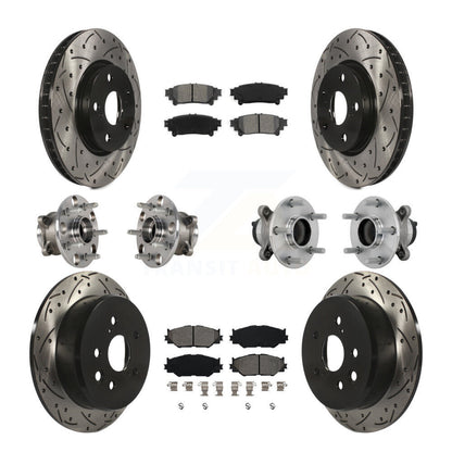 Hub Bearing Coated Disc Brake Rotor & Pads Front Rear Kit (10Pc) For Lexus IS250