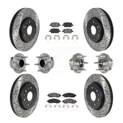 Hub Bearing Coated Brake Rotor Pads Front Rear Kit (10Pc) For Chevrolet Traverse