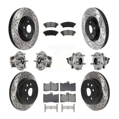Hub Bearing Coated Brake Rotor & Pad Front Rear Kit (10Pc) For Lexus GS350 RC300