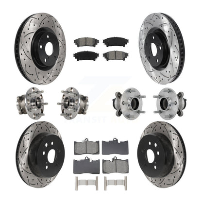 Hub Bearing Coated Brake Rotor & Pad Front Rear Kit (10Pc) For Lexus IS300 IS350