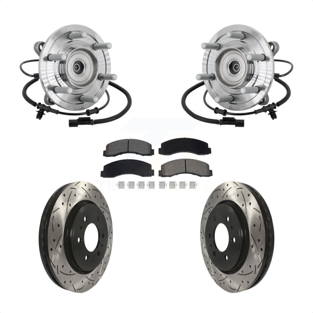Hub Bearing Drill Slot Brake Rotor Pad Front Kit For 2018-2020 Ford F-150 Raptor