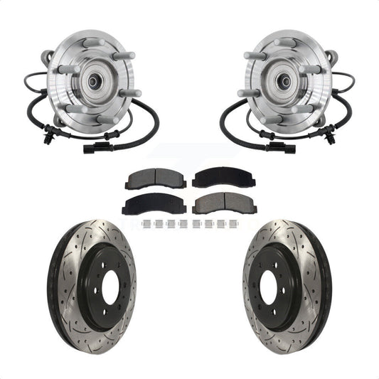 Hub Bearing Drill Slot Brake Rotor Pad Front Kit For 2018-2020 Ford F-150 Raptor