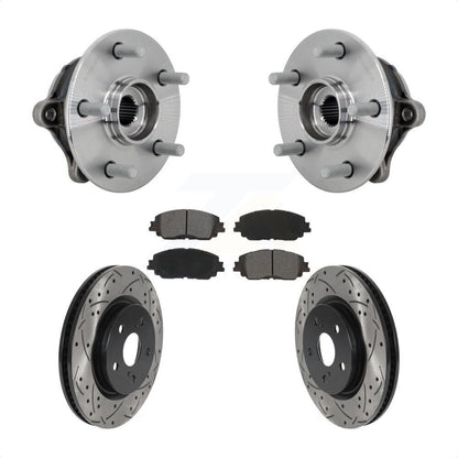 Hub Bearing Assembly Drill Slot Brake Rotor Pads Front Kit For Toyota RAV4 Venza