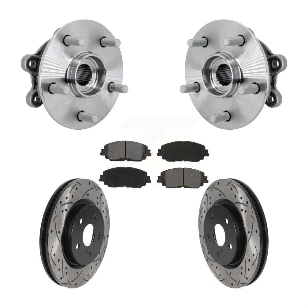 Hub Bearing Assembly Coated Drill Slot Brake Rotor Pad Front Kit For Toyota RAV4