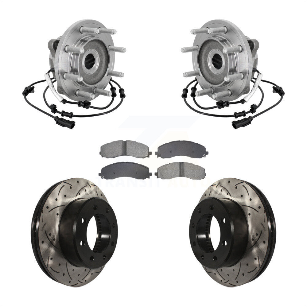 Hub Bearing Assembly Coat Drill Slot Brake Rotor Pad Front Kit For Ram 2500 3500
